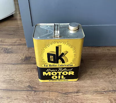 Vintage OK Motor Oil 2 Gallon Can Gas Service Station Windsor-Lloyd Free Ship • $250