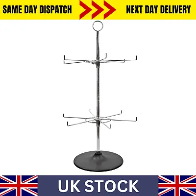 Counter Hook Stand Rotary Adjustable 2 Tier 12 Hooks Shop Display Lanyard (J4/6) • £58.81