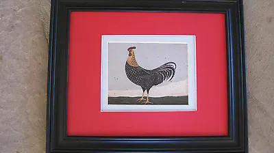 $23 • Buy Warren Kimble Country Rooster Facing West 8 X 10 Matted Framed Print
