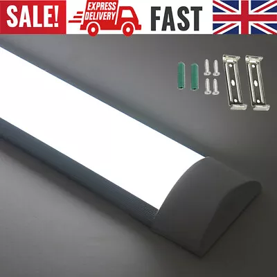 4FT LED Strip Lights Batten Tube Light Office Shop Garage Ceiling Lamp Daylights • £8.59