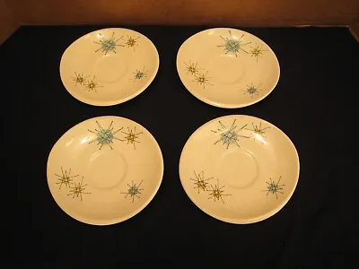 Set Of Four Franciscan Starburst 6  Saucers Atomic Mid-century Modern MCM 1950s • $19.49