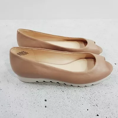 [ NINE WEST ] Womens Beige Leather Ivette Slip On Shoes | Size US 7 • $95