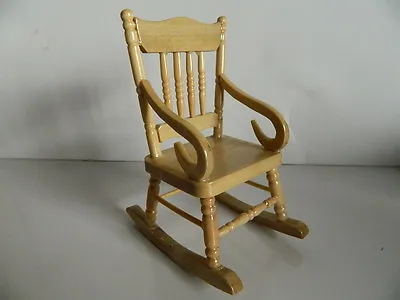 £4.49 • Buy (HP15)1/12th Scale  DOLLS HOUSE PINE WOODEN ROCKING CHAIR