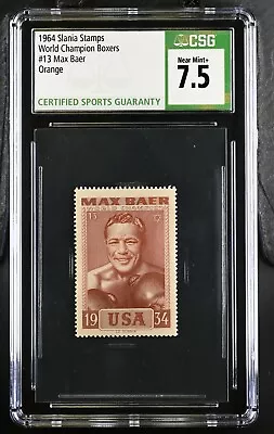 1964 Slania Stamps World Champion Boxers #13 MAX BAER CSG 7.5 NM+ • $42