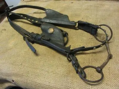 Antique U.S. Cavalry Mule Bridle & Bit Brass Studs Military Horse Harness 10281 • $289.95