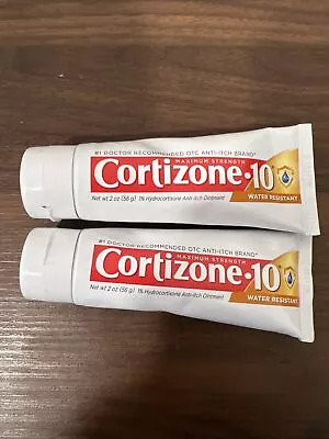LOT OF 2 Cortizone 10  Anti-Itch Ointment 2oz Each Water Resistant 08/26 • $17.99