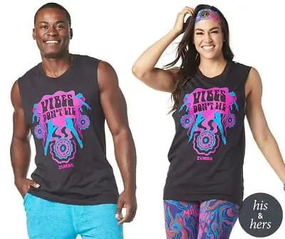 Zumba Unisex Instructor Vibes Muscle Tank - Bold Black Z3T00186 Size XS/S (B197) • £11.96