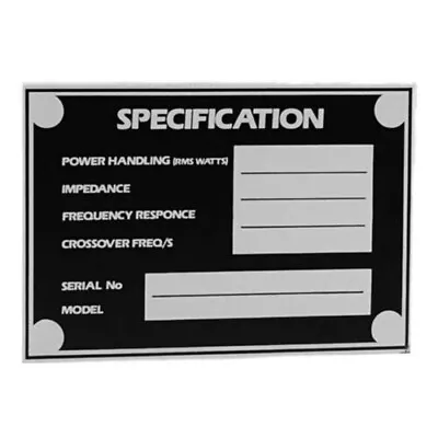 Adam Hall 5800 Speaker Monitor Cabinet Specification Tag Data Plate UKmainDEALER • £5.99