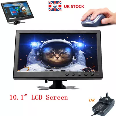 10.1  LCD Monitor Mini HD Car Rear View Screen AV/VGA/HDMI Video Remote Control • £42.99