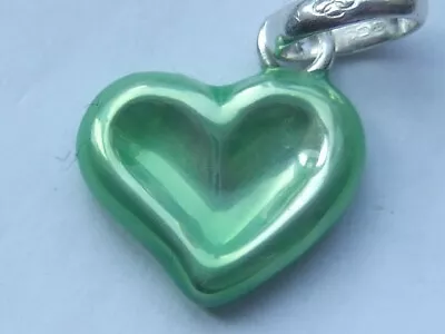 New Genuine Links Of London Green Thumbprint Heart Charm Hallmarked RRP £48 • £25