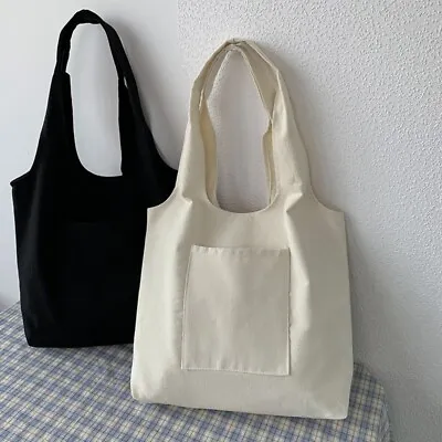 Reusable Cotton Shopping Bag Shoulder Bag Large Capacity Canvas Tote Fabric • $16.57