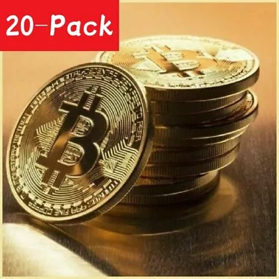 20Pcs Gold Bitcoin Coins Commemorative 2024 New Collectors Gold Plated Bit Coin • $29.99