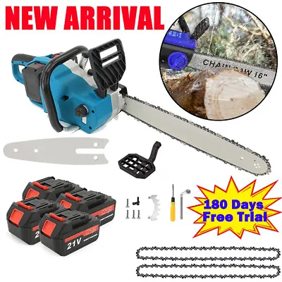 18 -4  Cordless Brushless Chainsaw Powerful Wood Cutter Saw Batteries For Makita • £109.99