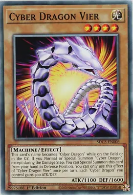 YuGiOh Cyber Dragon Vier SDCS-EN006 Common 1st Edition • £0.99