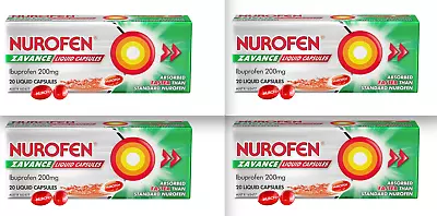 Nurofen Zavance Liquid Capsules Ibuprofen - 4x 20 Pack (80cap) • $25.90