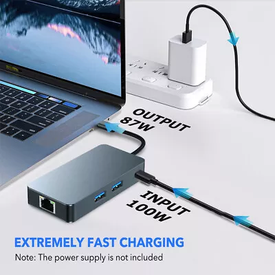 10Gbps Laptop Docking Station HDMI Hub Adapter USB Dual Monitor For MacBook Pro • £20.99