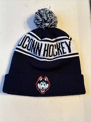 University Connecticut UConn Huskies Ice Hockey Winter Pom Hat Cap Beanie CLEAN! • $19.95