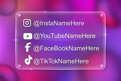 Instagram Decal Sticker Tik Tok Facebook Youtube Decal Sticker Promote Socials • $8.56