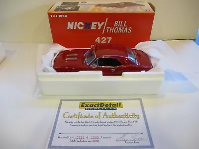 Lane Exact Detail 1967 Camaro Ss 427 Nickey Bill Thomas Street 1/1000 Nib  1/18 • $109.99