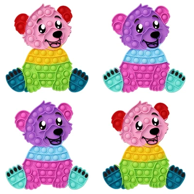 £7.99 • Buy Pop Popper Fidget Toy Push It Poppet Bubble Stress Anxiety Large Size Teddy Bear