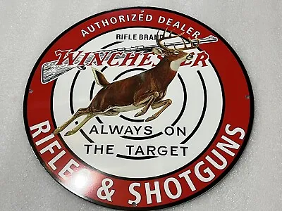 12” Winchester Deer Hunting Cartridges Rifles Vintage Style Metal Steel Sign • $49