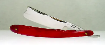 1853-1919 Wheatsheaf Cutlery Co 7/8  Straight Razor Worked Spine Red Horn Scales • $205