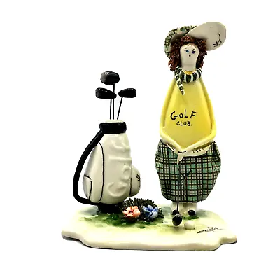 GOLFER Figurine W/Golf Bag And Clubs By ZAMPIVA 5  Tall  BRAND New From Italy • $57.50