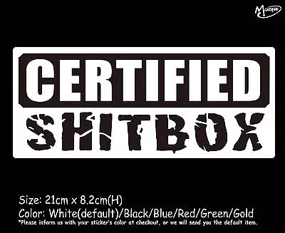 CERTIFIED SHITBOX SHIT BOX Reflective Funny Car Boat Stickers 21cm Best Gifts- • $5.99