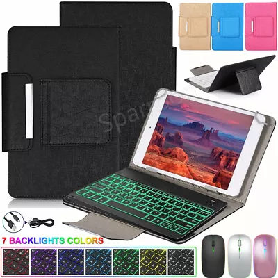 For Samsung Galaxy Tab A/A7/A8/A9+ 9.7-11 Inch Backlit Keyboard Mouse Case Stand • $34.99