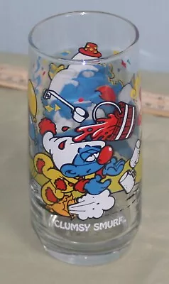 Vintage Clumsy Smurf Collector Glass 1983 Wallace Berrie Peyo Collection • $6.50