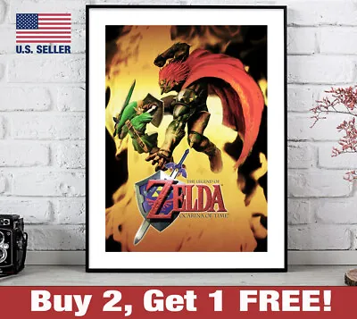 Legend Of Zelda Ocarina Of Time Poster 18  X 24  Print Game Room Wall Link Ganon • $13.48