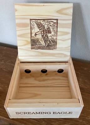 $75 • Buy Screaming Eagle Cabernet Sauvignon 3 Bottle Wood Wine Box Oakville
