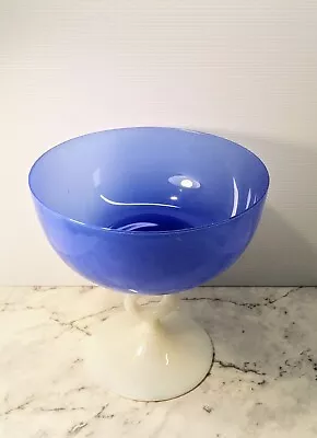 Exquisite Vintage Italian Empoli Blue Opaline Glass Bowl/ Vase Art Glass Rare • $80