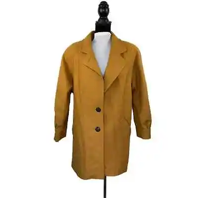 American Vintage Oversized Mustard Yellow Wool Blend  Coat - Women's Size Large • $42.50