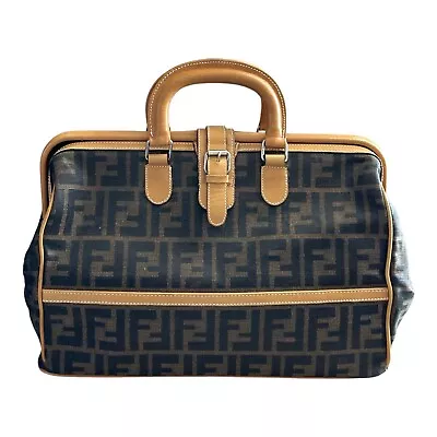 Fendi Vintage Zucca Doctor Bag Handbag Carryall Brown • $450