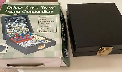 Deluxe 6-in-1 Travel Games Compendium With 6 Games Vgc New Cards Vintage Useful • £5.99