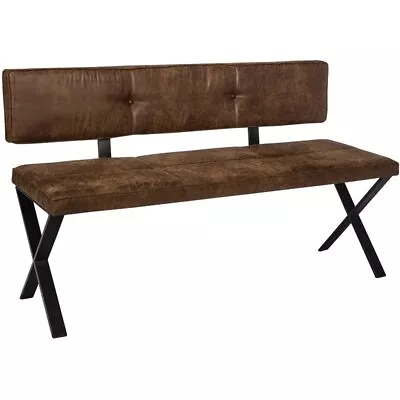 Coaster Abbott Faux Leather Upholstered Bench Antique Brown And Matte Black • $644.46