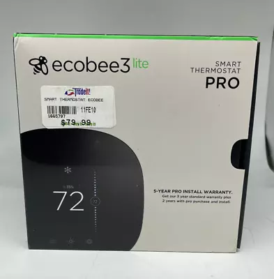 Ecobee3 Lite Smart Thermostat - Black (EB-STATE3LT-02) (Open Box) • $80