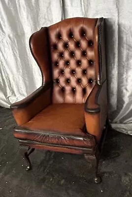 Chesterfield Queen Ann Chair Nice Classic Piece Lovely Rich Colour • £495