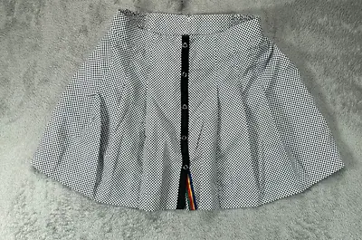 Womens Skirts 8 Tennis Vintage Tail Golf Skirt Black White Microfiber Snap Split • $22.30