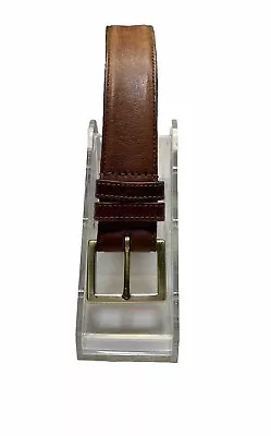 Coach Mens Brown Leather Authentic Cowhide Brass Buckle Dress Belt Size 34 • $16.25