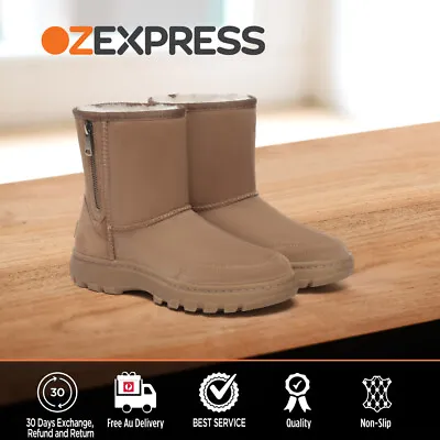 AUSTRALIAN SHEPHERD® UGG Women Sheepskin Wool Zipper Short Outdoor Nonslip Boots • $139