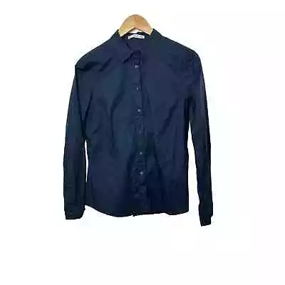 MNG Basics Navy Blue Long Sleeve Button-Up Shirt Women's Size 8  • $18