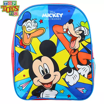 Disney Mickey Mouse Junior Backpack - Kids Character School Bag With Side Pocket • £7.95