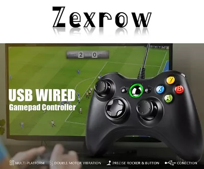 For Microsoft Xbox 360 PC WIN 7 8 10 Wired Game Controller Gamepad Joystick • $12.99
