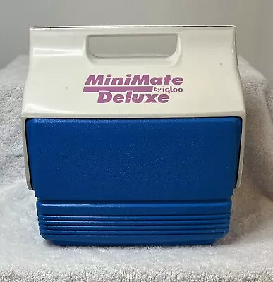 Vintage Mini Mate Igloo Deluxe Personal Cooler 1990’s Colors 6 Pack Sliding Lid • $15.99