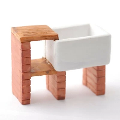 £6.95 • Buy Oblong Butler /Belfast Sink On A Stand Tumdee 1:12 Scale Dolls House Kitchen 690
