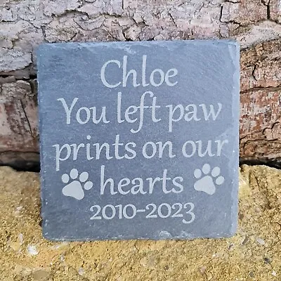 Personalised Slate Pet Memorial Plaque Grave Marker Stone Cat Dog Memory • £5.99