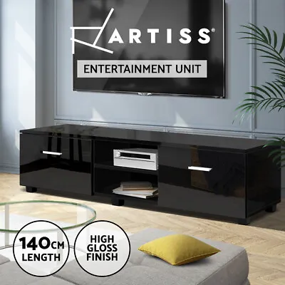 $114.95 • Buy Artiss TV Cabinet Entertainment Unit Stand High Gloss Storage Shelf 140cm Black