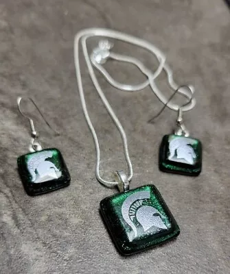 Michigan State University Spartan Logo Necklace And Matching Earrings - NEW • $15